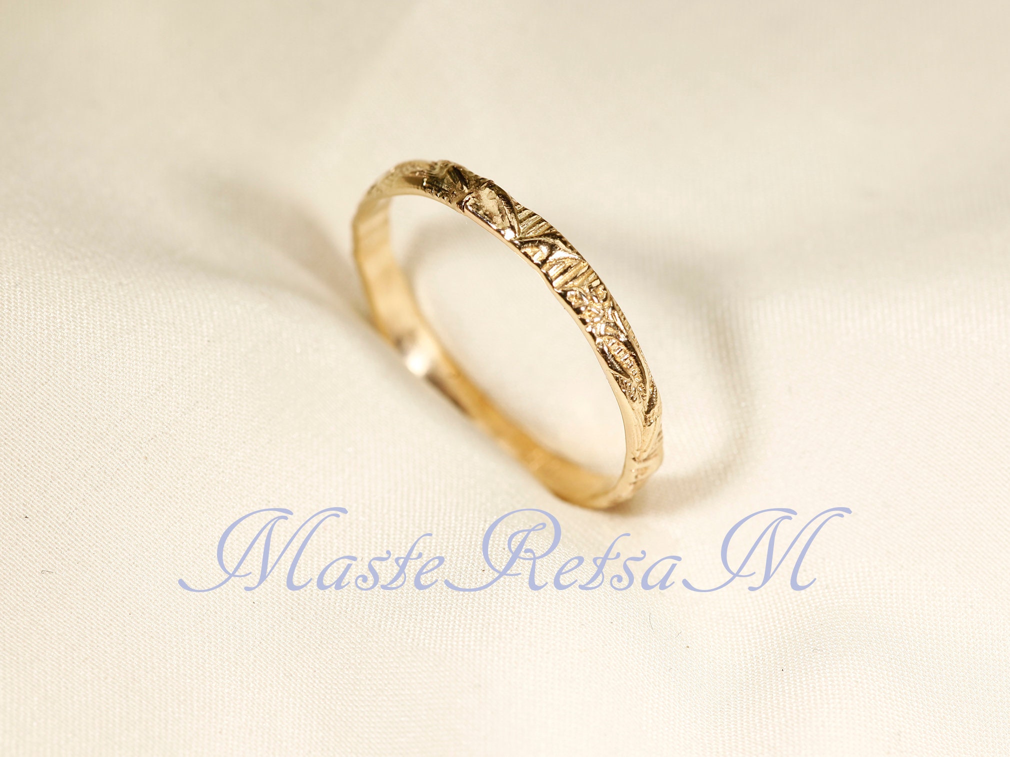 600123 14K Yellow SOLID Gold Ring, Pattern Ring, Width--2.3mm - Etsy