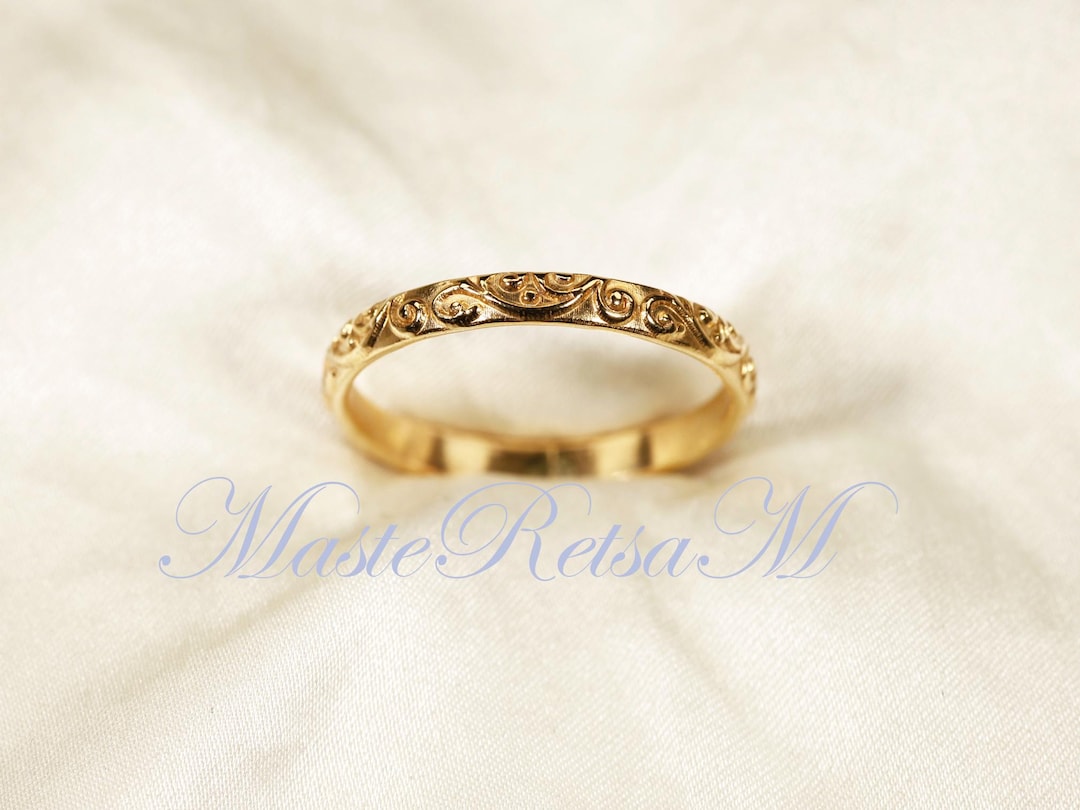 Zp105-handmade 14K Gold Filled Pattern Ring, Sterling Silver Detail - Etsy