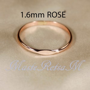 SIGNET Half Round 14K Gold filled signet ring, Rose gold filled , Silver Wire: 1.6/2/2.6 mm image 5