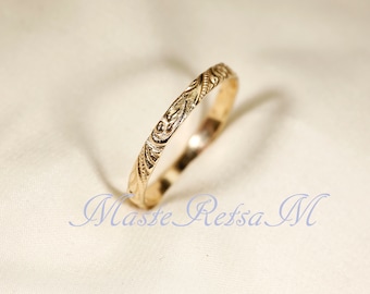 600104   14K Yellow SOLID gold ring,   Pattern ring,  600104 ring  Width--2.6mm