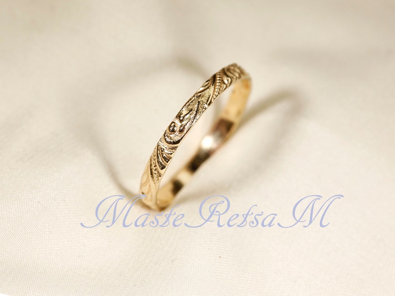 14K Yellow Gold Pattern Ring (2.8mm Width)-600104 - Etsy