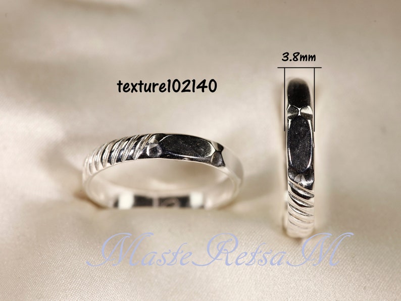 8Optionen 925 Sterling Silber Muster Ringe, 3mm 7,7 mm breit TEXTURE-102140