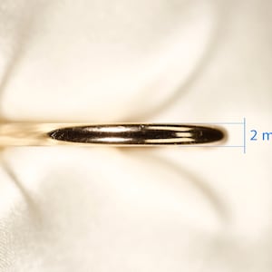 14K Yellow gold filled rings, 925 Silver, Rose gold filled, Half round wire ring, Wire: 1-3.2 mm image 7