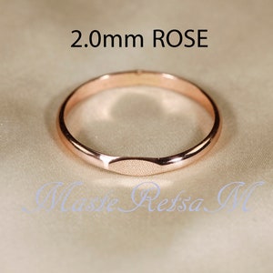 SIGNET Half Round 14K Gold filled signet ring, Rose gold filled , Silver Wire: 1.6/2/2.6 mm image 7