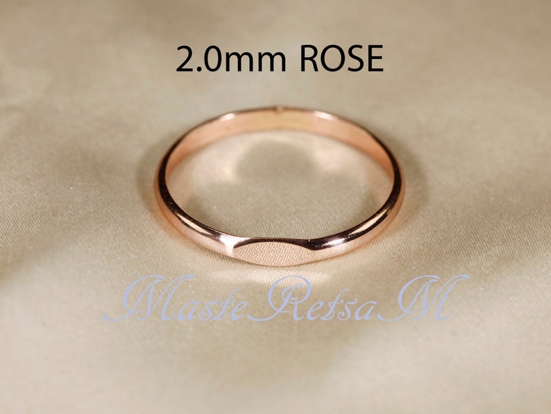 SIGNET Half Round 14K Gold filled signet ring, Rose gold filled , Silver Wire: 1.6/2/2.6 mm image 7