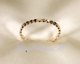 2.1mm   14K Gold Filled FLAT-bead ring,   14K  Gold Filled Classic Style Ring.