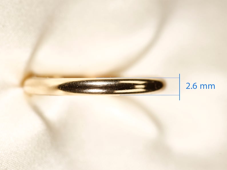 14K Yellow gold filled rings, 925 Silver, Rose gold filled, Half round wire ring, Wire: 1-3.2 mm image 8