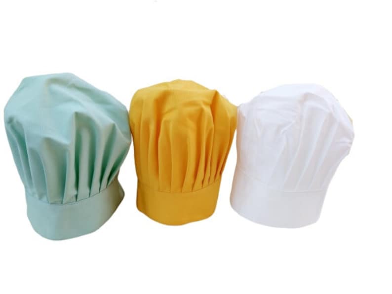 Yellow chef hat Mint green chef hat White chef hat 1st Etsy