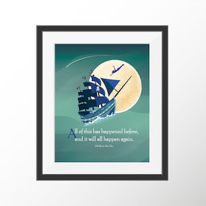 Peter Pan Art Quote Print Neverland Kids Wall Art Kids Room Nursery Art Prints Decor Storybook Book Quotes Literature