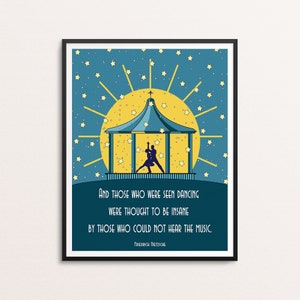Friedrich Nietzsche Quote Print | Philosophy Art| And Those Who Were Seen Dancing Wall Art | Musician Gift