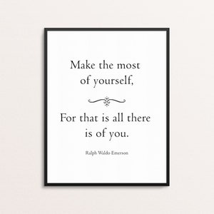 Ralph Waldo Emerson Quote Print | Kids Room Wall Art | Office Decor | Motivational Modern Poster | Typography Print Wall Art