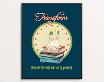 Inspirational Frog Prince Print Transform Yourself Art You Do It Yourself Fairytale Art Magic Crown