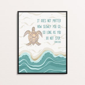 Confucius Wall Art | Turtle Wall Art | Confucius Quote | Minimalist Print | Uplifting Quote Print