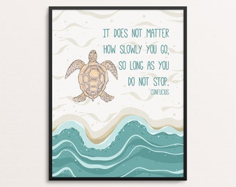 Confucius Wall Art | Turtle Wall Art | Confucius Quote | Minimalist Print | Uplifting Quote Print