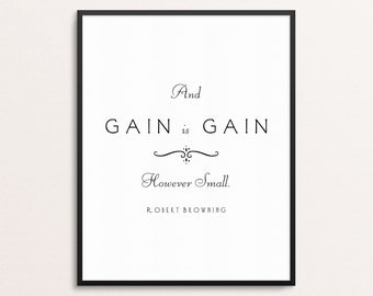 Robert Browning Quote Print | Paracelsus Wall Art | Home Office Decor | Motivational Minimalist Modern Poster | Black and White Print