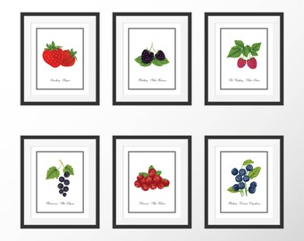 Botanical Art Prints Set Kitchen Art Decor Prints Kitchen Wall Art Decor Garden Art Fruit Plant Art Housewarming Gift