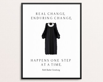 Ruth Bader Ginsburg Quote Print | Supreme Court Wall Art | Lawyer Gift | Office Decor | Motivational Modern Poster | Typography Print