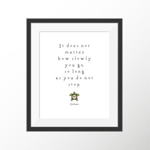 Confucius Wall Art | Turtle Wall Art | Confucius Quote | Minimalist Print | Uplifting Quote Print