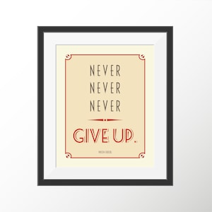 Winston Churchill Quote World War 2 Quote Motivational Print WW2 Wall Art Wartime Art Prints Great Britain Decor