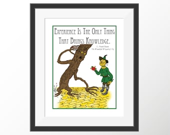 Wizard of Oz Art Scarecrow Nursery Decor Baby Prints Storybook Book Quotes Literature Quotes Kids Wall Art Nursery Wall Art Baum Quote