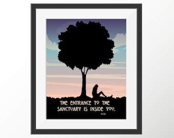 Rumi Poem Quote Print | High School Graduation Gift | Dorm Room Wall Art | Destiny Art Print | Home Decor | Tree Art Print