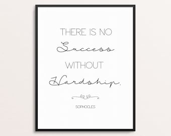 Sophocles Quote Print | Philosophy Quote Wall Art | Success Quote Office Decor | Motivational Print | Modern Poster | Typography Print