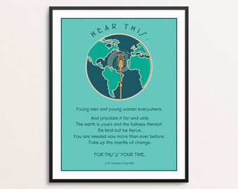 Winston Churchill Quote Print | Inspirational Quote Wall Art | Graduation Gift | Dorm Decor |  Writer Quote