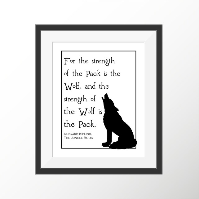 jungle book quotes wolf print art rudyard kipling family quote etsy