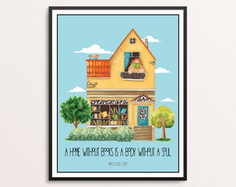 Cicero Quote Print | Home Without Books Quote Wall Art | Book Lover Gift | Housewarming Gift | Philosophy Print