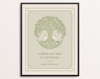 Best Friend Gift | Cicero Quote Print | Friendship Quote Wall Art | Philosophy Print