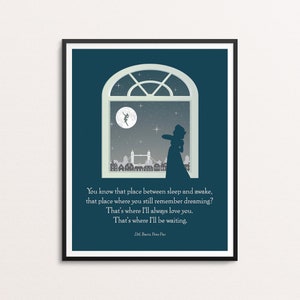 Peter Pan Art Quote Print | Neverland Kids Wall Art | Kids Room Nursery Art Prints Decor | Storybook Book Quotes Literature