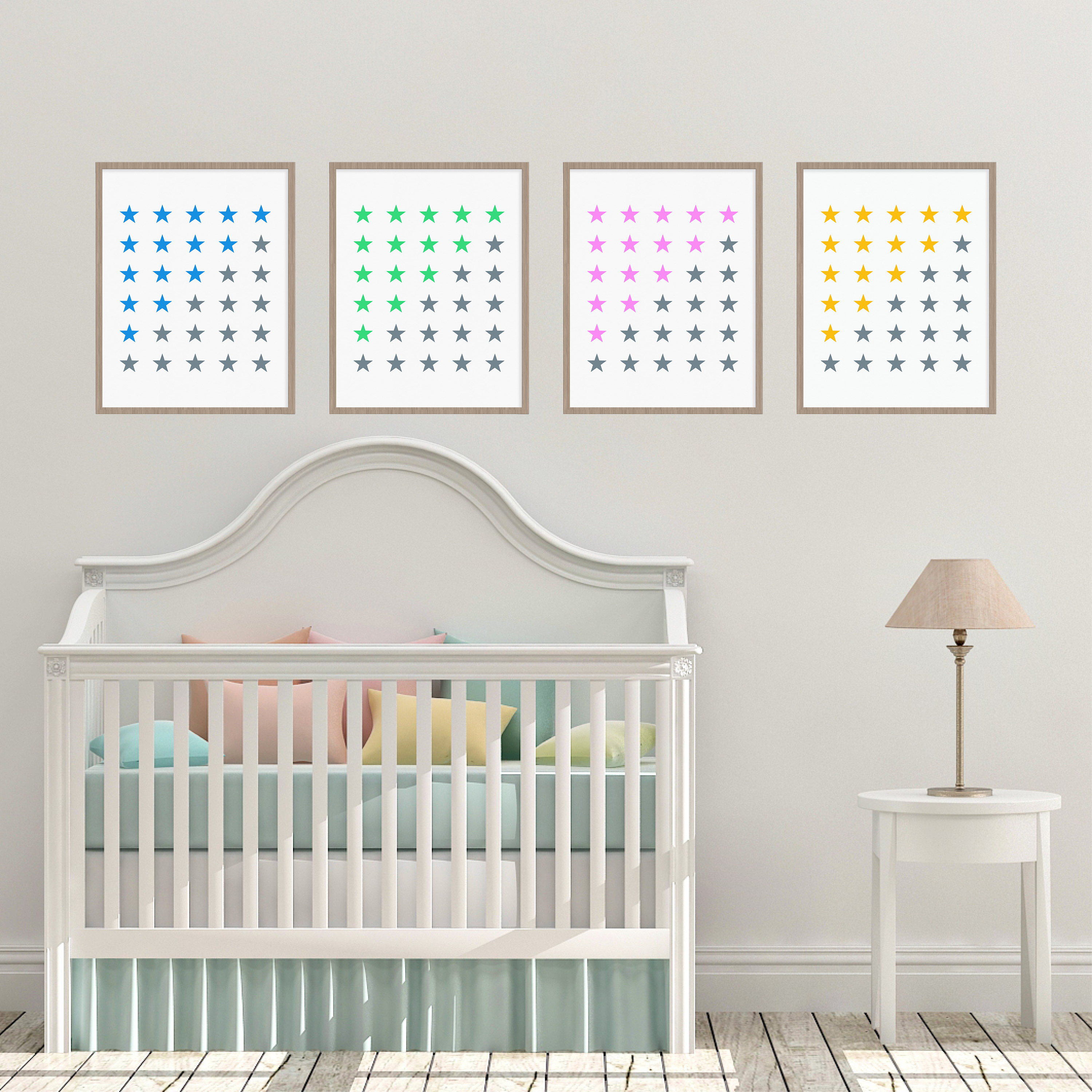 Star Print Art Baby Girl Boy Nursery Decor Little Boy Girl Toddler Boy ...