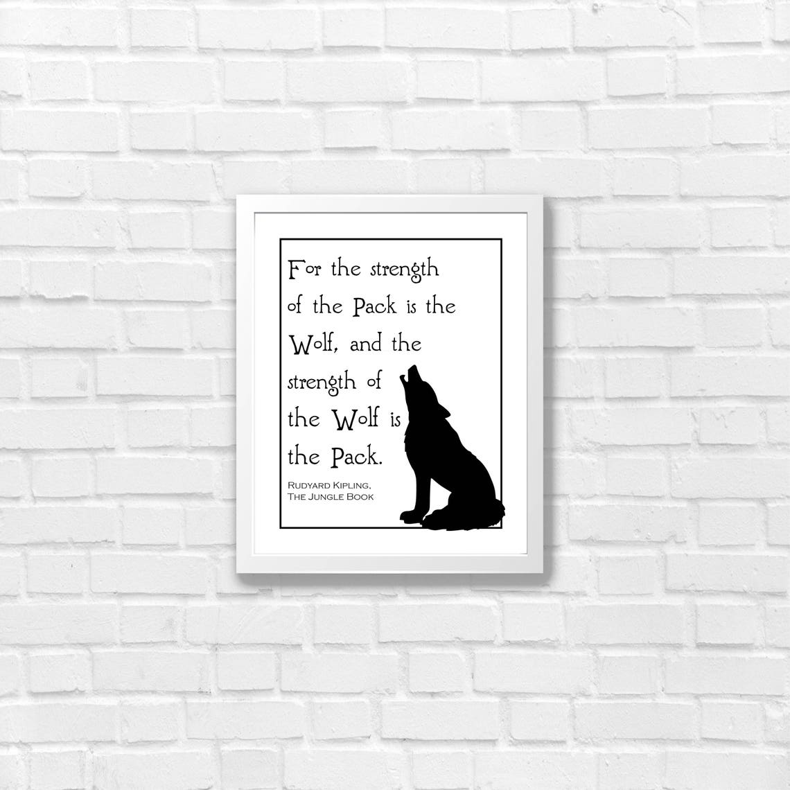 Jungle Book Quotes Wolf Print Art Rudyard Kipling Family Quote Print