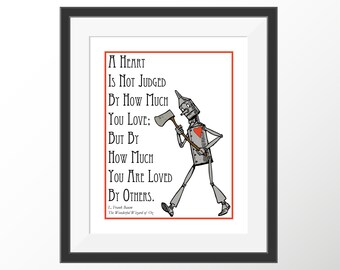 Wizard of Oz Art Tin Man Nursery Decor Art Prints Kids Room Wall Art Book Quotes Storybook Baum Literature