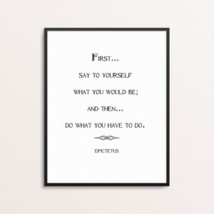 Epictetus Quote Print | Stoic Philosophy Quote Wall Art | Office Decor | Motivational Modern Poster | Typography Print Wall Art