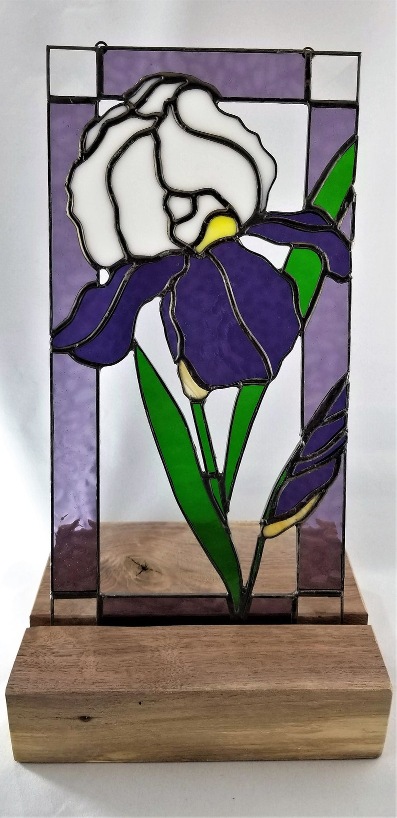 Iris Stained Glass Tiffany Style Precut kit or completed Etsy
