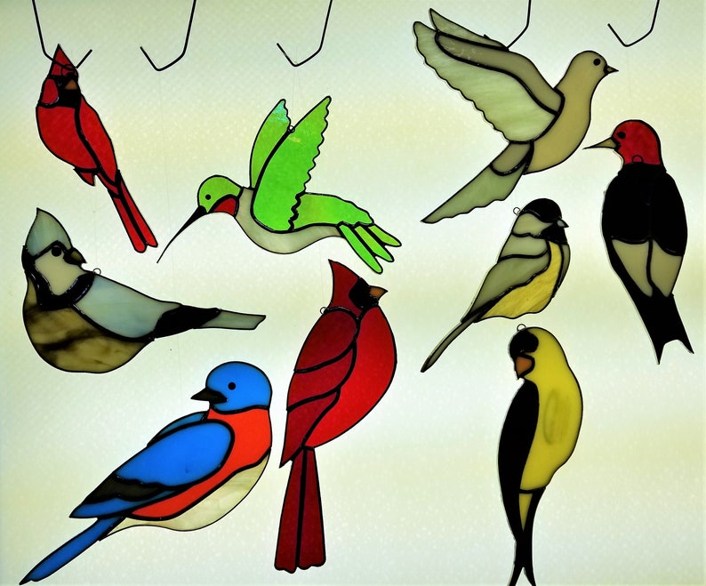 Perfect for beginners mosaics or lead PreCut Stained Glass Humming bird Kit Ready for foil Make as a suncatcher or build a panel