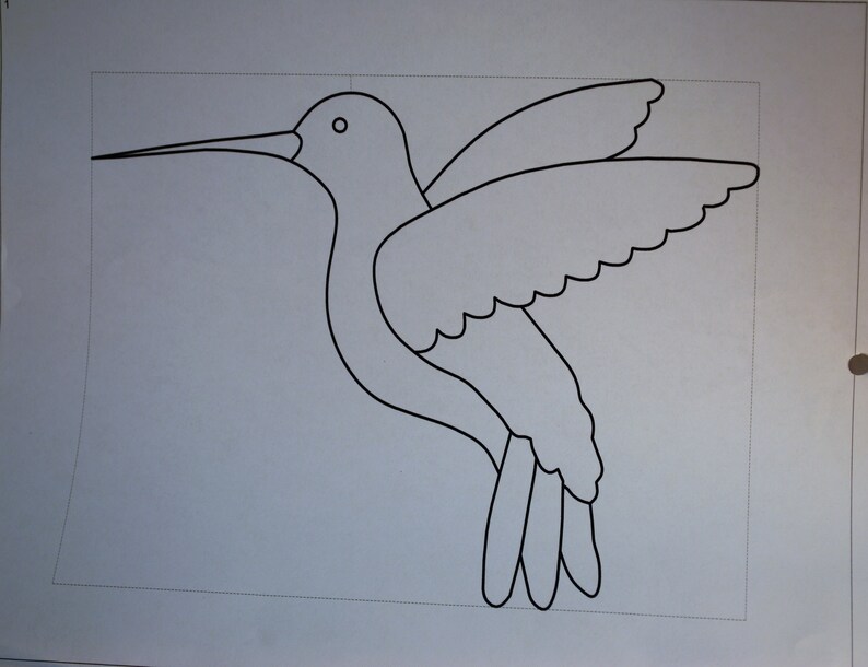 Perfect for beginners mosaics or lead PreCut Stained Glass Humming bird Kit Ready for foil Make as a suncatcher or build a panel