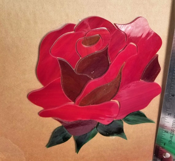 Stained Glass Rose Pre Cut Flower Kit Perfect For Beginners Etsy