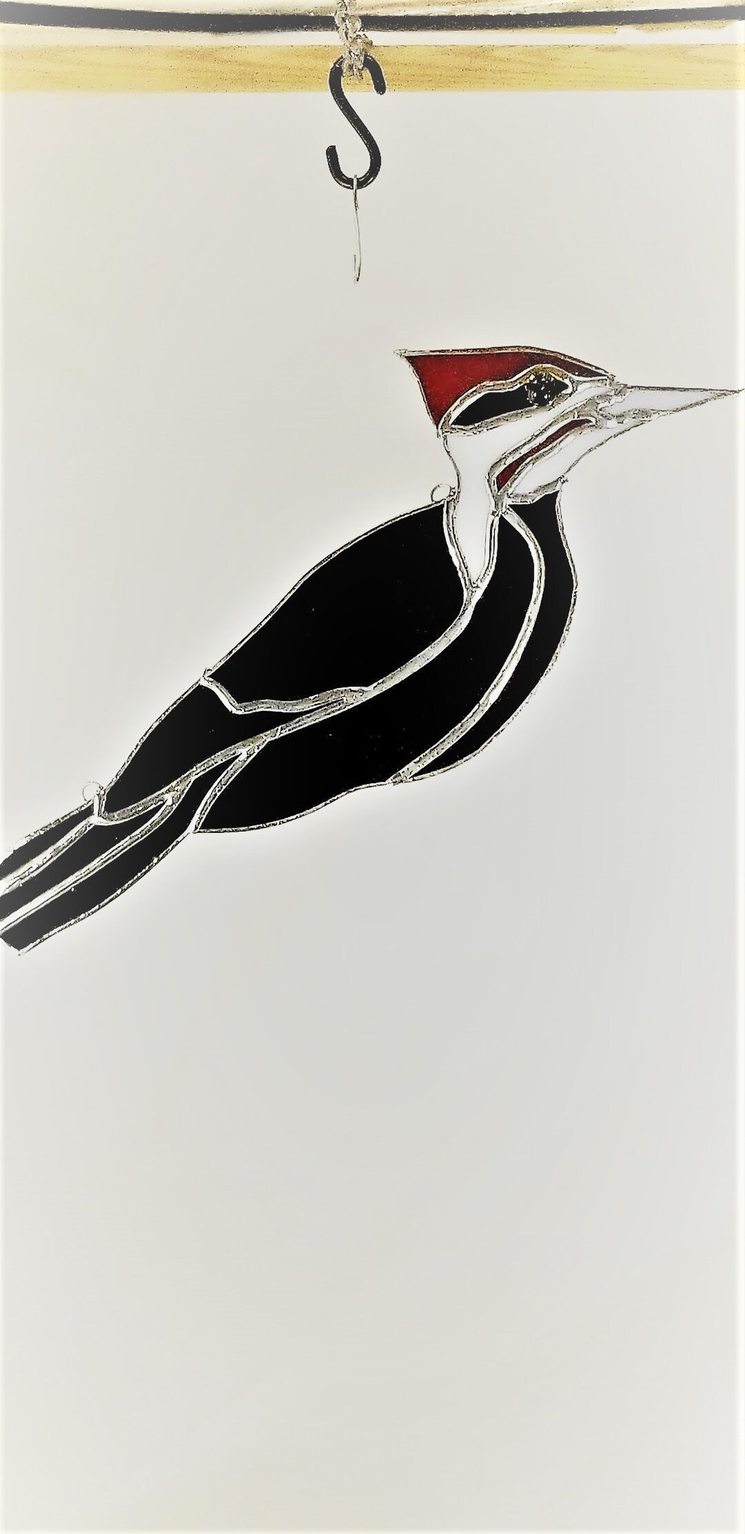 Pileated Wood Pecker Stained Glass Bird Kit. Ready for Foil, Mosaics or