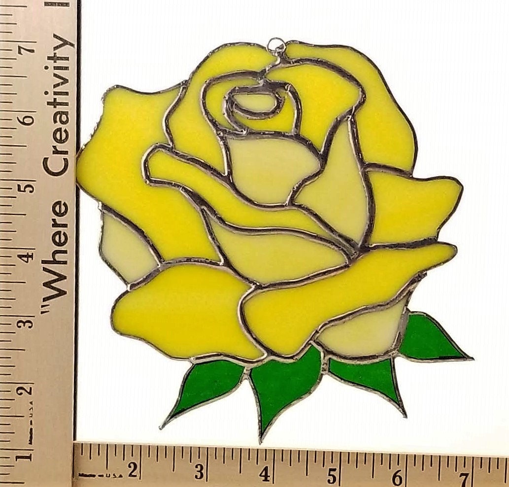 Rose Pre Cut Stained Glass Flower Kit. Perfect for Beginners. Ready for