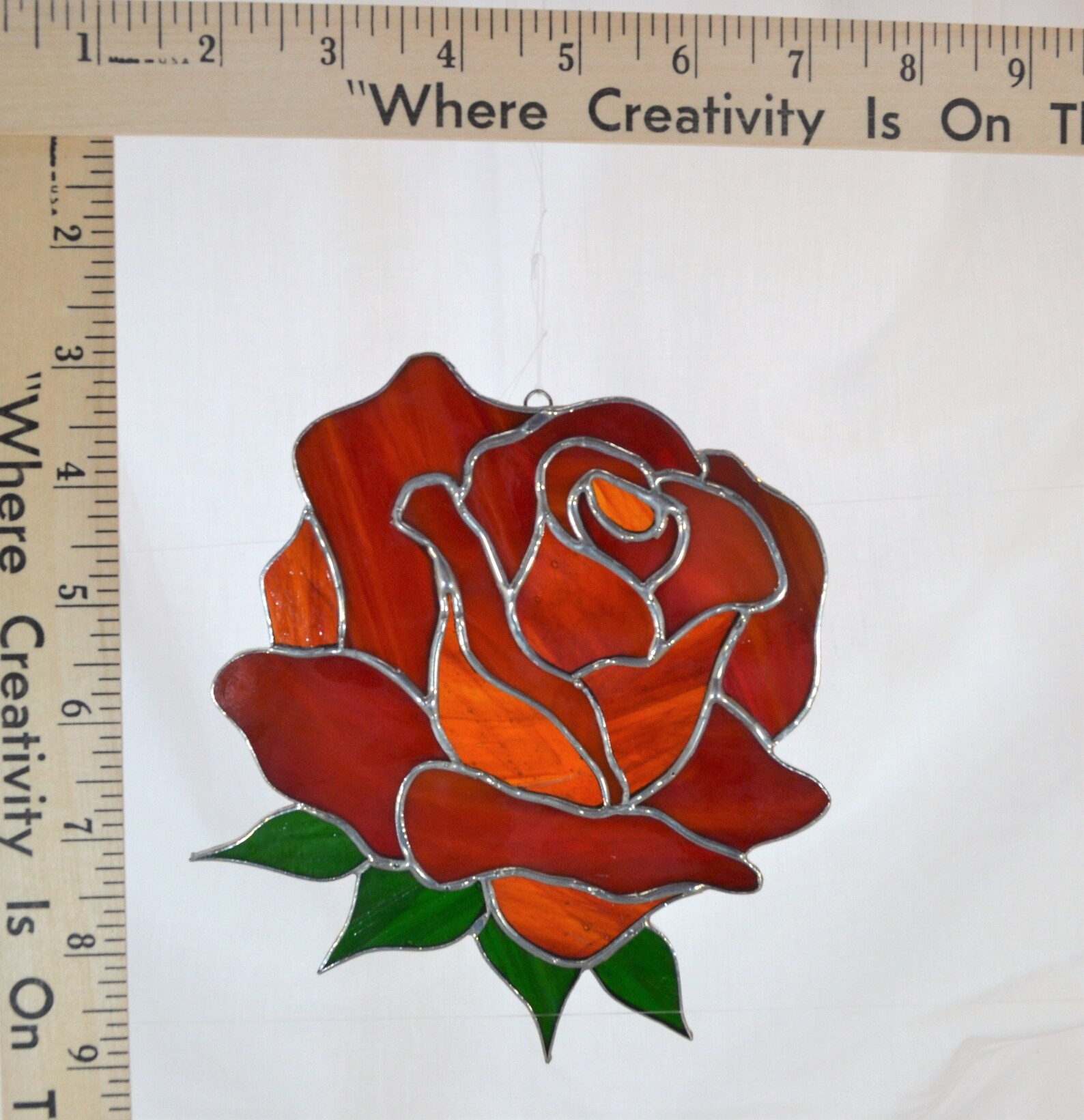 Rose Pre Cut Stained Glass Flower Kit. Perfect for Beginners. Ready for Foil, Mosaics or Lead