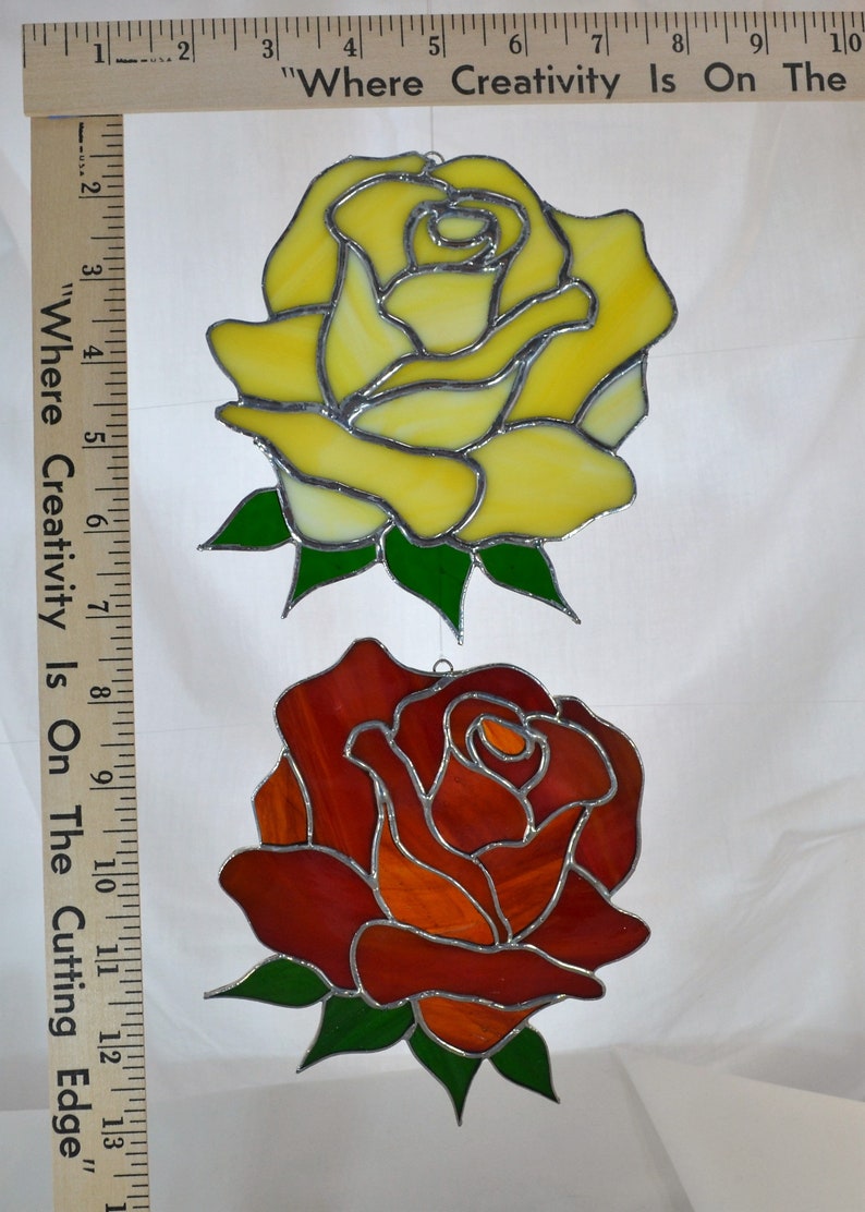 Rose Pre Cut Stained Glass Flower Kit. Perfect for Beginners. Ready for