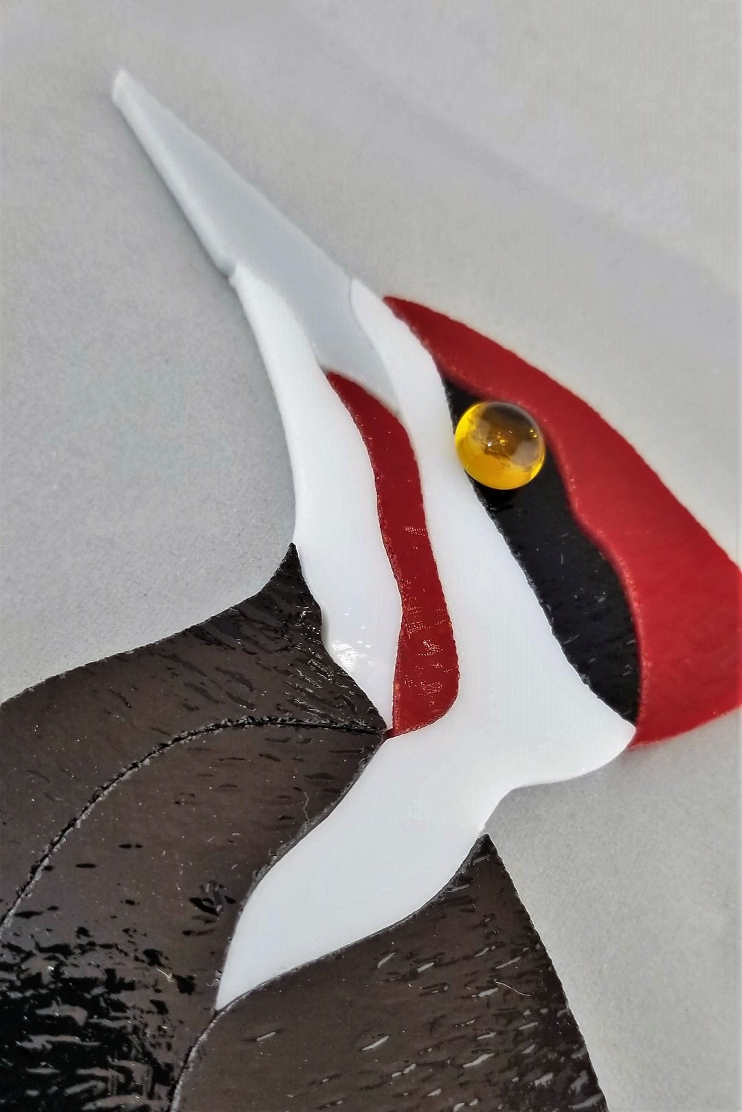 Pileated Wood Pecker Stained Glass Bird Kit. Ready for Foil Etsy