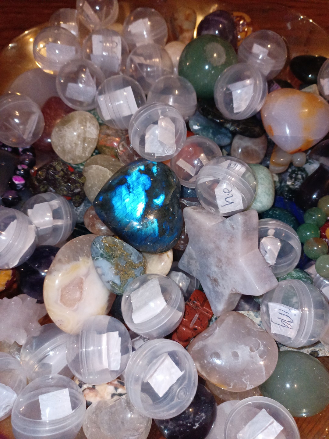 NEWLY RESTOCKED! Crystal Capsule Confetti Tumbles Bracelets Carvings ...