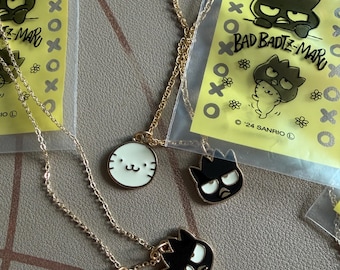 Creative badtz pendant black and seal white pendant on chain  with phone charm hook