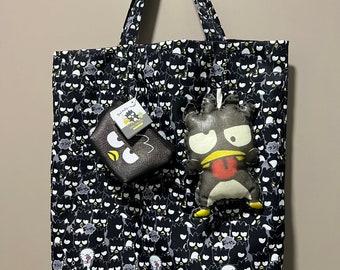 Handmade Badtz Maru Tote Bag with Plush Doll & Coin Pouch