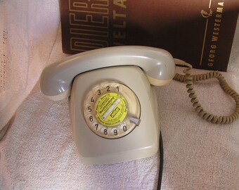 A real vintage gem: original old postal telephone with a rotary dial