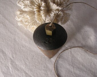 Shabby-beautiful, old plumb bob, 200 g, age patina