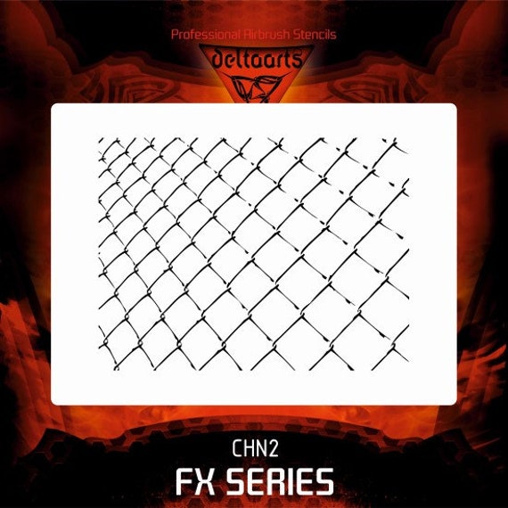 CHN2 Airbrush Stencil Template Chainlink Chain Link Background Etsy